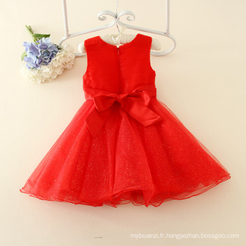 Vente chaude enfants tulle fleur fille robe indienne fille robe fantaisie photo rouge robe maxi pour enfants